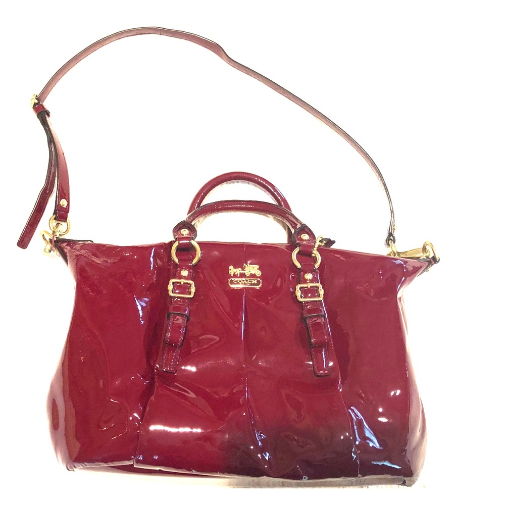 AUTHENTIC COACH Burgundy Patent Leather Bag
